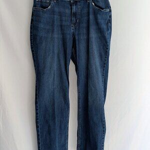 M Jeans By maurices Straight Curvy High Rise Blue Size 14W X-Short $16.00